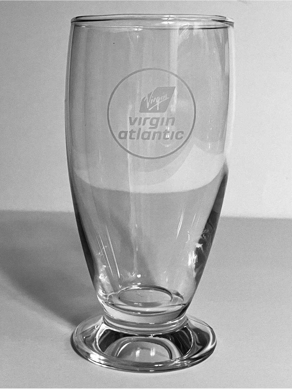 Vintage VIRGIN ATLANTIC Wine-Juice Glass / 1990s AIRLINE SOUVENIR / 4 Inches